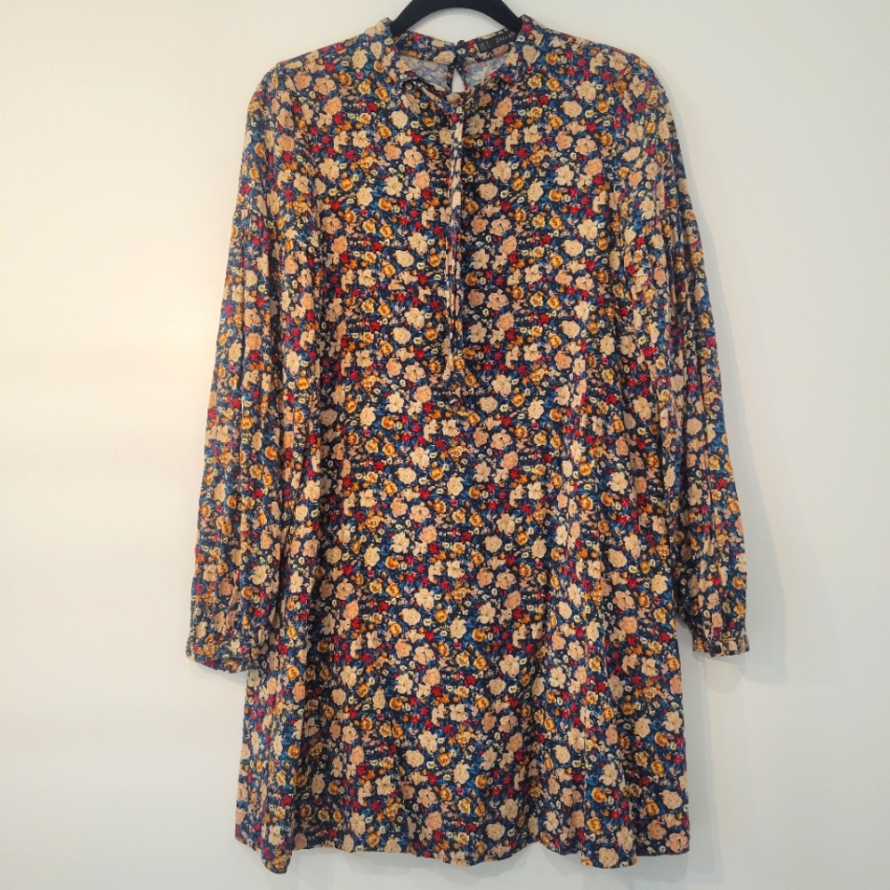 Zara Women's Balloon Long Sleeve Floral Mini Dress Size S